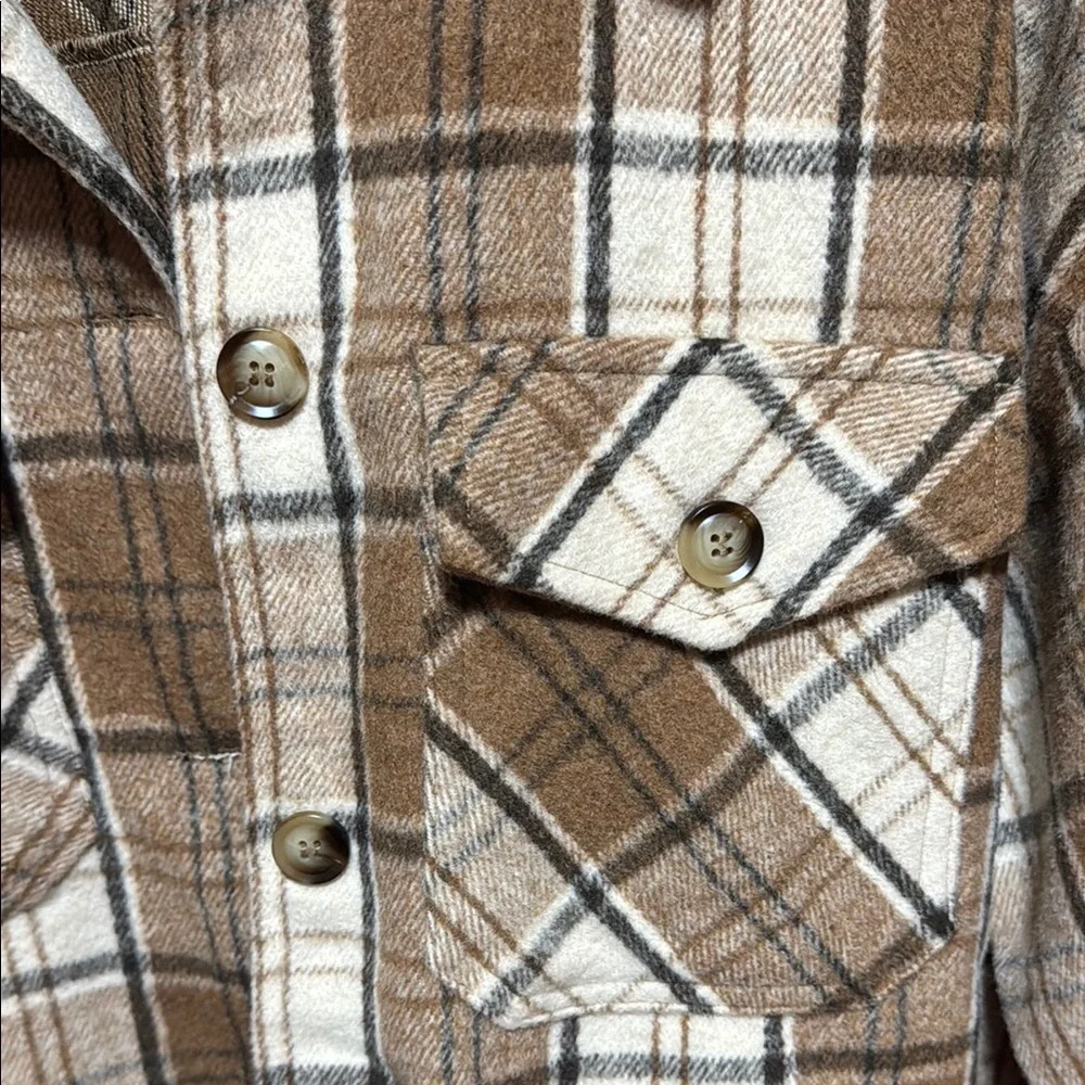 Plaid Button-Up Shacket - Picture 2 of 4